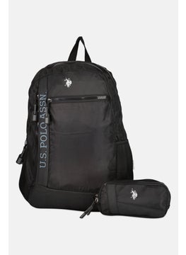 U.S. Polo Assn. Men Brand Logo Backpack, Black  - Image 1