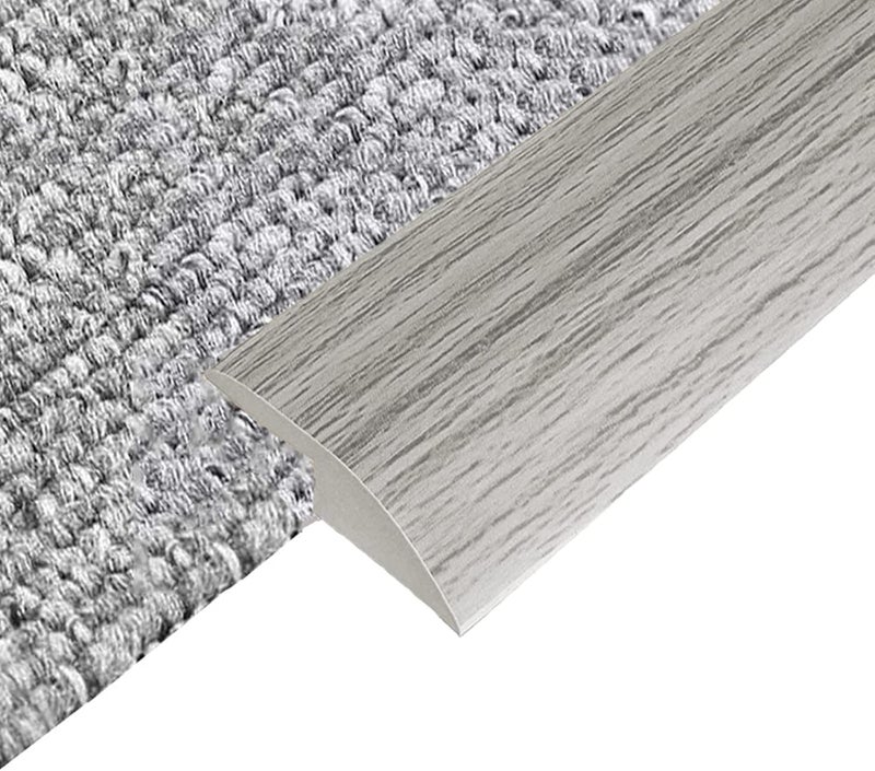 SUVEUS 10Ft Floor Transition Strip, Self Adhesive Carpet Edging Trim Strip, Threshold Strips for Threshold Height Less Than 5 mm (Gray Wood Grain) - Image 1