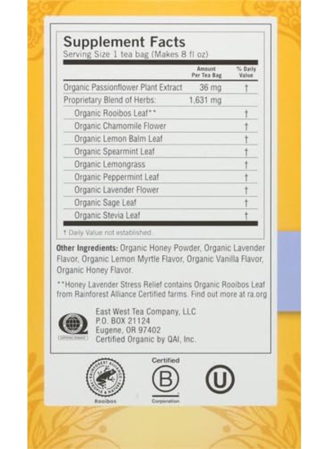 يوغي شاي مزيج الهدوء المهدئ بالعسل والخزامى لتخفيف التوتر، ١٦ كيس شاي - Image 4