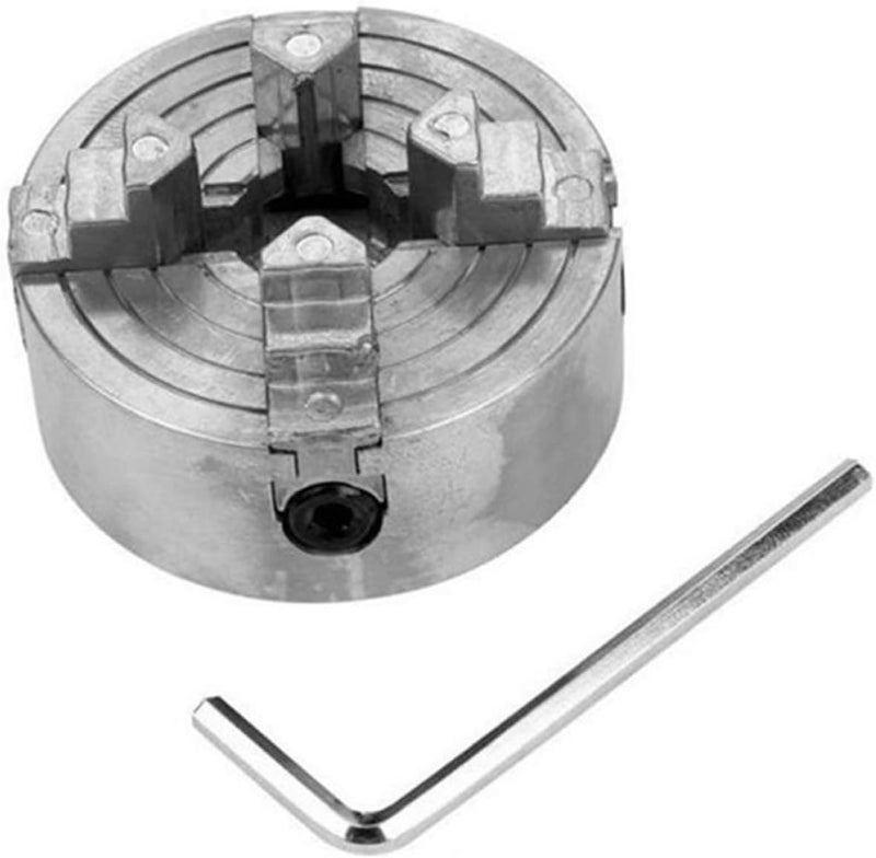 Lurrose Mini 4 Jaw Lathe Chuck Zinc Alloy Self-centering Clamp Accessory for Metal Mini Lathe Chuck Replacement Tool - Image 1
