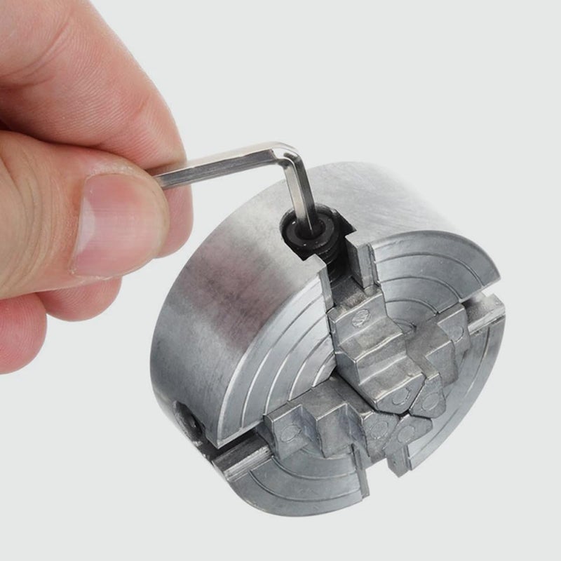 Lurrose Mini 4 Jaw Lathe Chuck Zinc Alloy Self-centering Clamp Accessory for Metal Mini Lathe Chuck Replacement Tool - Image 3