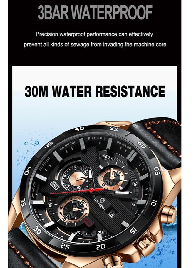 BINBOND Men's Business Fashion Watch Multi Functional Sports Watch - Image 4