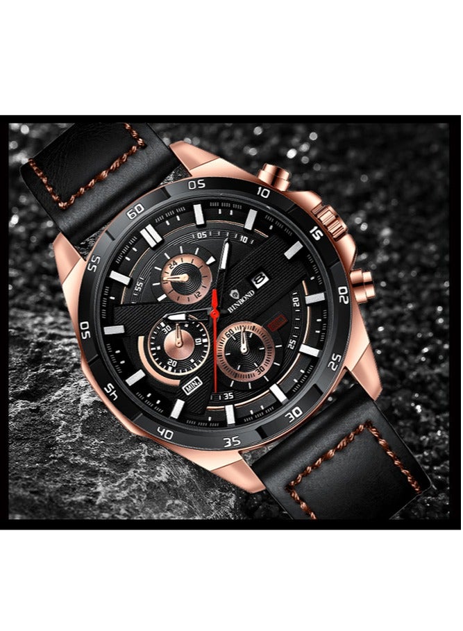 BINBOND Men's Business Fashion Watch Multi Functional Sports Watch - Image 1