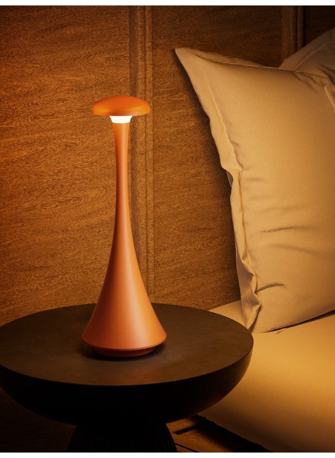Touch Control LED Table Lamp – Rechargeable & Cordless with 3-Color Dimmable Light, Matte Plastic Shade, USB Charging – Modern Portable Downlight for Bedroom, Dining Table, Office, and Reading – Elegant Gift for Home Decor
