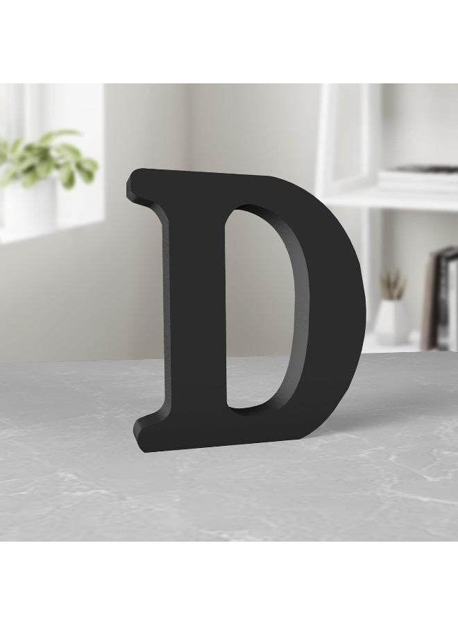 TPGP حروف خشبية سوداء بطول 6 بوصات لتزيين الجدران - شرائح حروف زخرفية غير مكتملة لتزيين لوحات الإعلانات، الحرف، ومشاريع حفلات المنزل (D) - Image 1