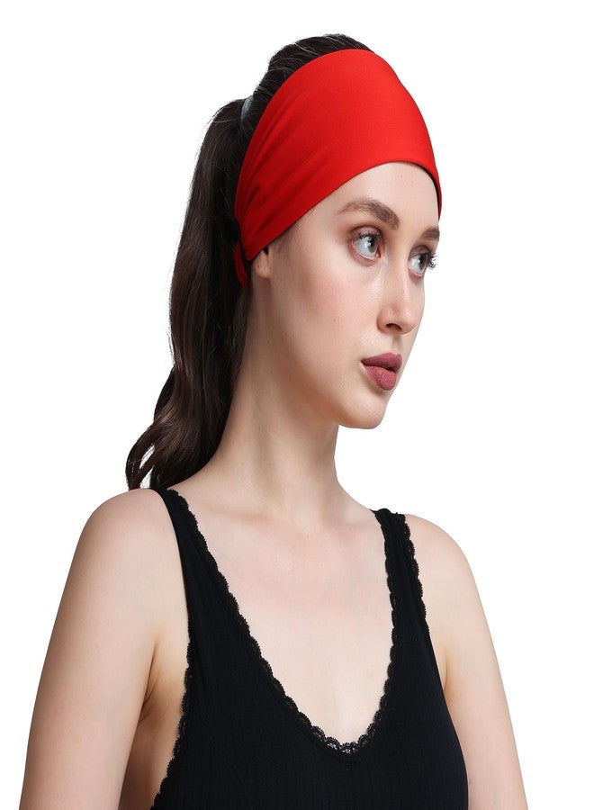 PAROPKAR Multi Sports Moisture Wicking Headband Sweatband Wristband Hairband for Gym Yoga Workout Outdoor Running Cycling Football Cricket for Men Women (Red) - Image 1
