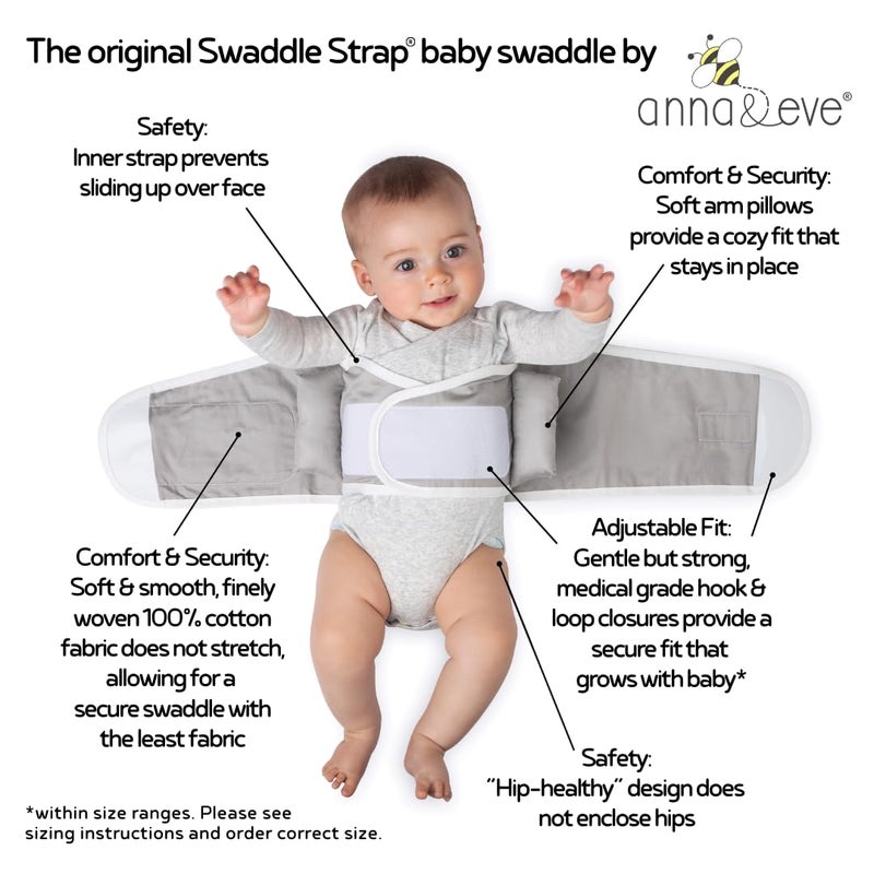 Anna & Eve® Swaddle Strap® Baby Swaddle, The Original Arms Only, Adjustable Baby Swaddle for Newborns and Infants - Image 3