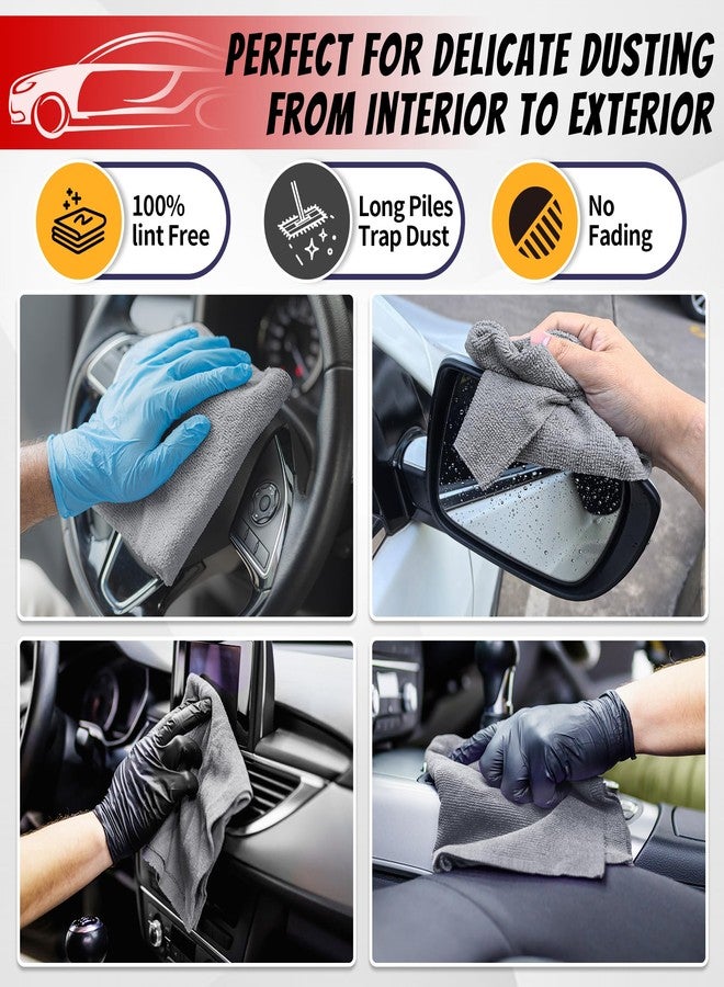 FIXSMITH Shop Towels, Pack of 200, Grey Microfiber Cleaning Cloth Bulk, Microfiber Towels for Cars, All-Purpose Absorbent Cleaning Rags, Dust Cloth for Automotive, Mechanic, Garage, 11.5 x 11.5 inch - Image 3