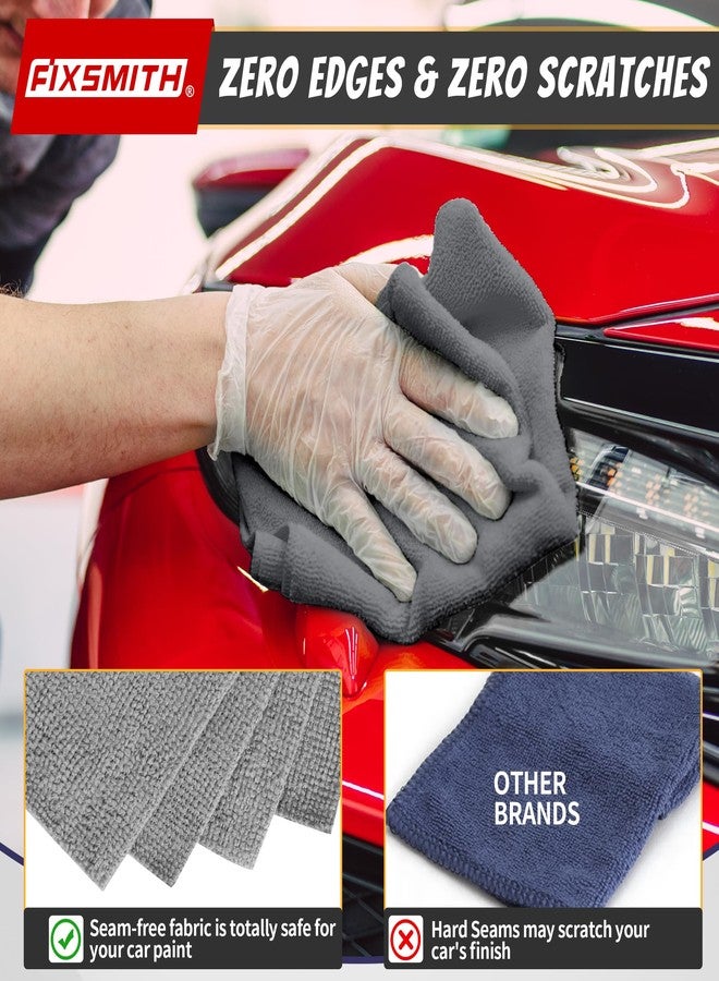 FIXSMITH Shop Towels, Pack of 200, Grey Microfiber Cleaning Cloth Bulk, Microfiber Towels for Cars, All-Purpose Absorbent Cleaning Rags, Dust Cloth for Automotive, Mechanic, Garage, 11.5 x 11.5 inch - Image 4