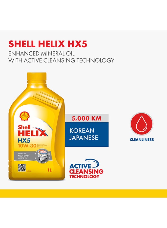 Shell Helix HX5 10W-30 Premium Multigrade Motor Oil  (12 X 1 Litre Carton) - Image 5