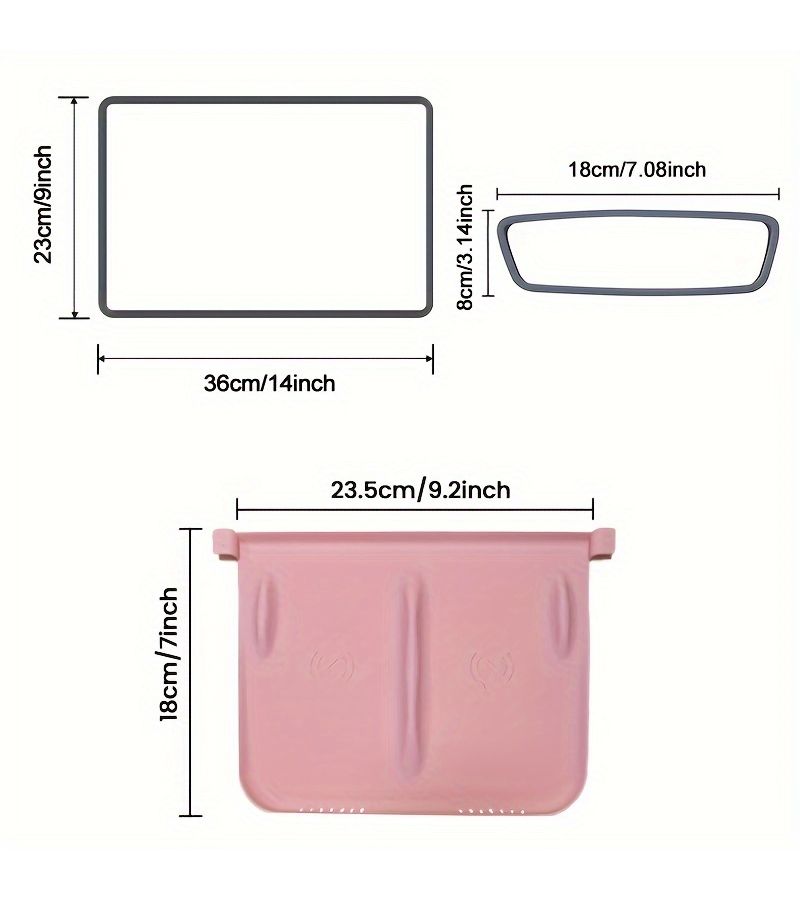Silicone Protective Cover Set For Tesla Model Y 3 Pink - Image 2