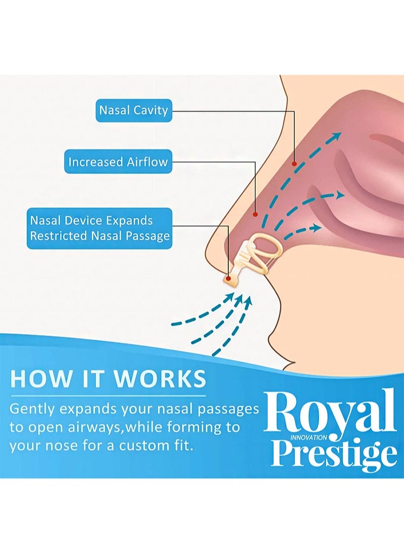 Royal Prestige - مساعد التنفس الرياضي داخل الأنف، مساعد التنفس داخل الأنف مع حقيبة تخزين، محلول طبيعي للشخير، مناسب للتمرين - Image 1