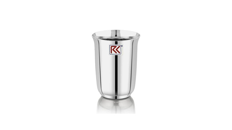 RK SAIBA 7 Premium Stainless Steel Deep Royal Touch Finish Tableware Drinkware Tumbler Drinking Glasses for Home, Restaurants, Office Capacity 300Ml - Set of 4 Silver - Image 2