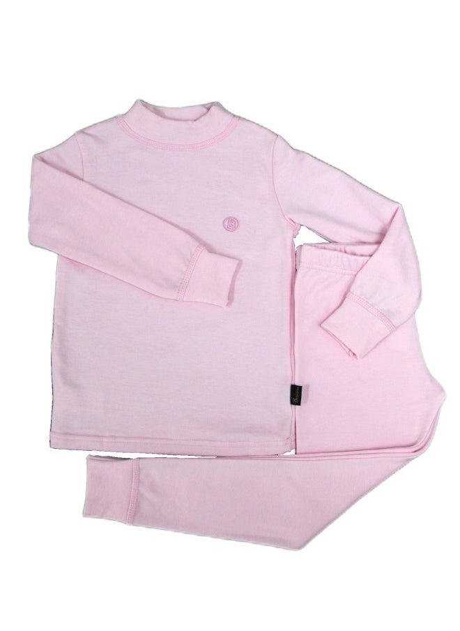 Bashayer Pink winter pajamas with a mid-neck  - Image 1