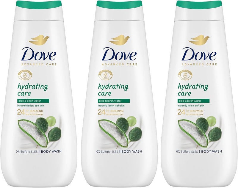 Dove Advanced Care Sulphate Free Body Wash for Women Made with SkinNatural Nourishers and Micromoisture Provides 24 Hours Renewing LotionSoft Softer Skin 400ml Pack of 3