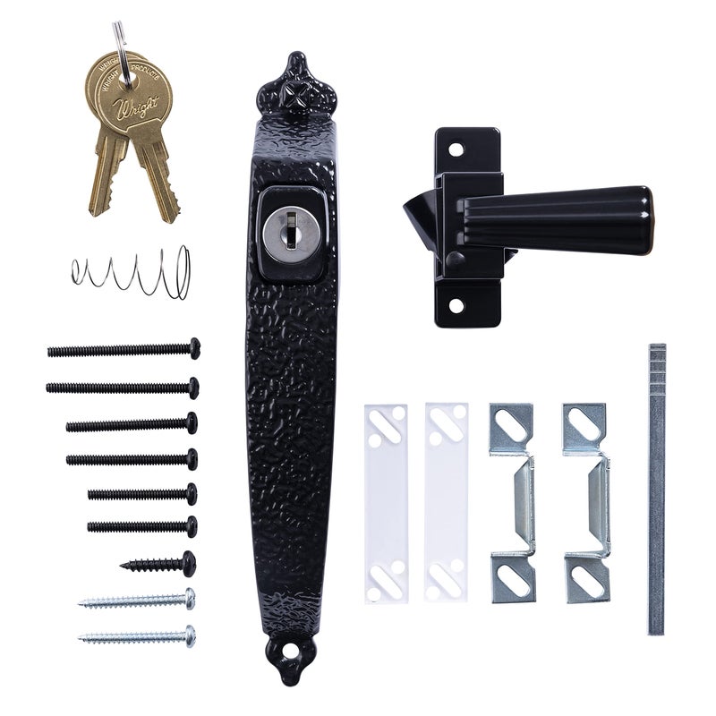 Wright Products - Keyed Colonial Push Button Door Latch for Screen and Storm Doors, Black, 1 Unit - Image 3