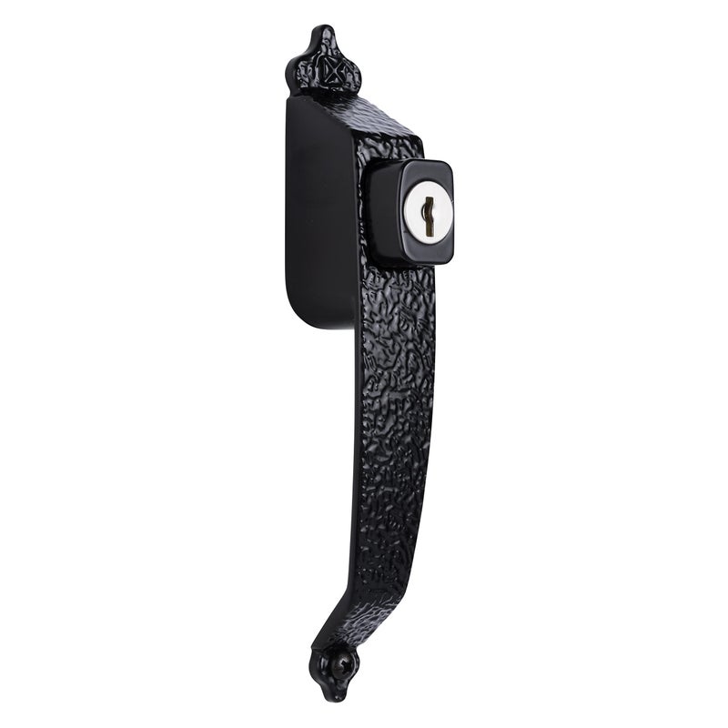 Wright Products - Keyed Colonial Push Button Door Latch for Screen and Storm Doors, Black, 1 Unit - Image 2