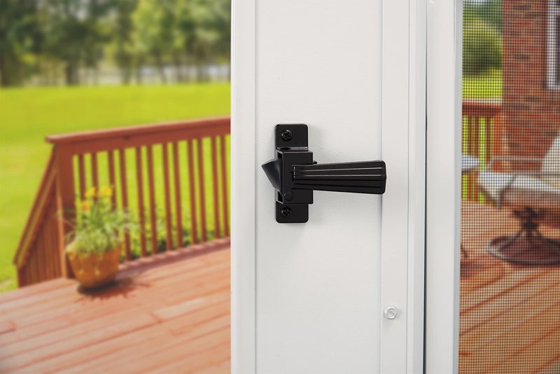 Wright Products - Keyed Colonial Push Button Door Latch for Screen and Storm Doors, Black, 1 Unit - Image 5