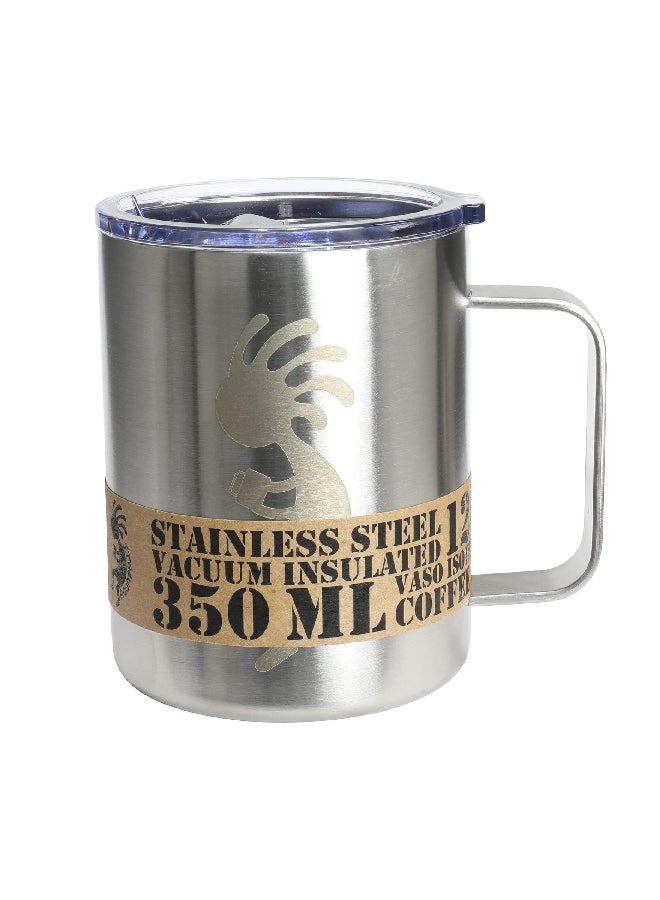 اكوابيلي 90139 أكوابيلي سي ام 12 كوب قهوة بفراغ عازل للحرارة بمقبض فضي 350 مل - Image 2