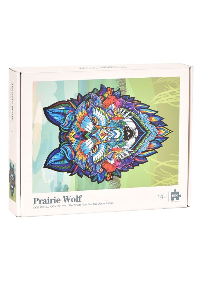 1000 Piece Blue Wolf Head Jigsaw Puzzle with Unique Artwork for Kids And Adults - Image 1
