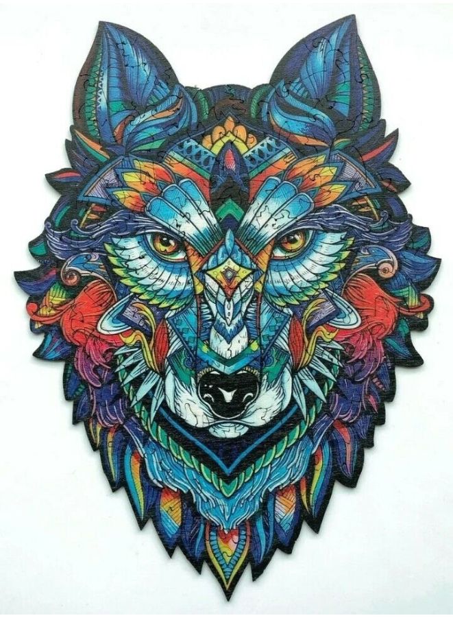 1000 Piece Blue Wolf Head Jigsaw Puzzle with Unique Artwork for Kids And Adults - Image 2