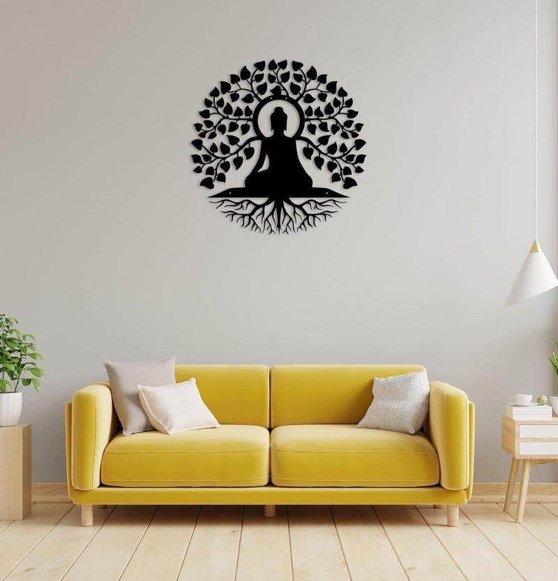 Saifix Metal Wall Art Black Sculptures | Modern Wall Hanging Home Decoration | Living Room, Bedroom & Office Décor - Image 2