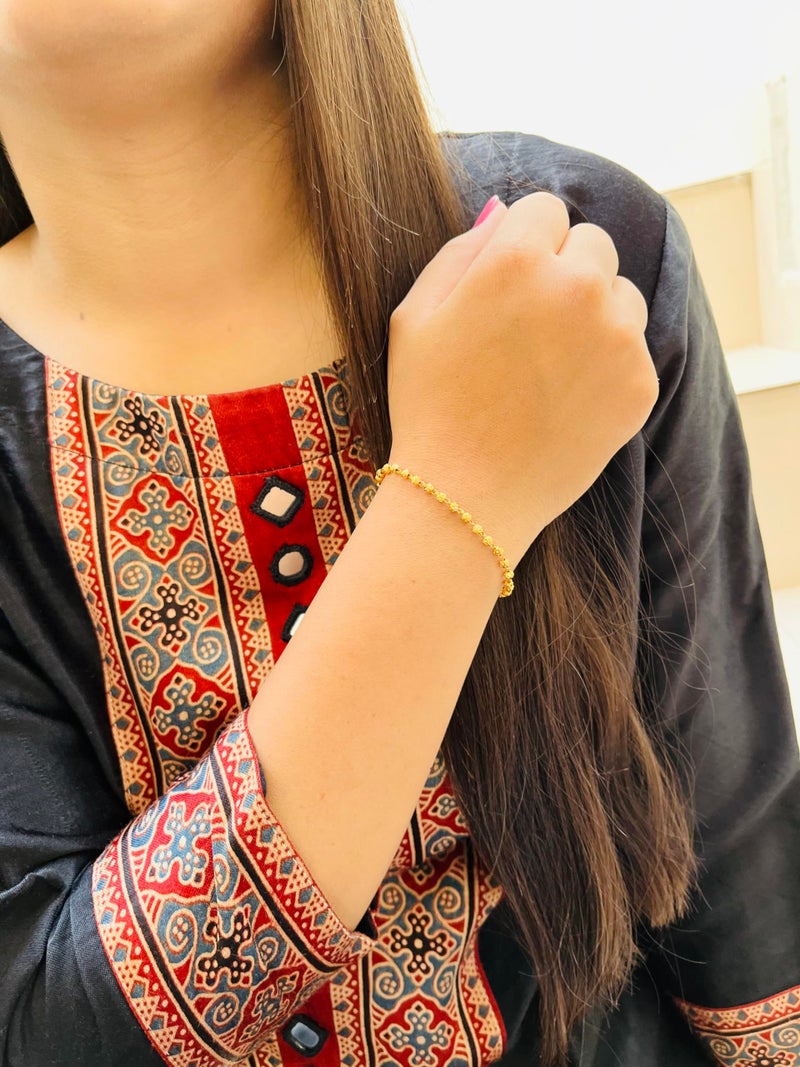 JHB Golden Gold-Plated Brass Bracelet 3 pis Combo for Women And Girl's (3 Pis Golden Bracelet) - Image 3