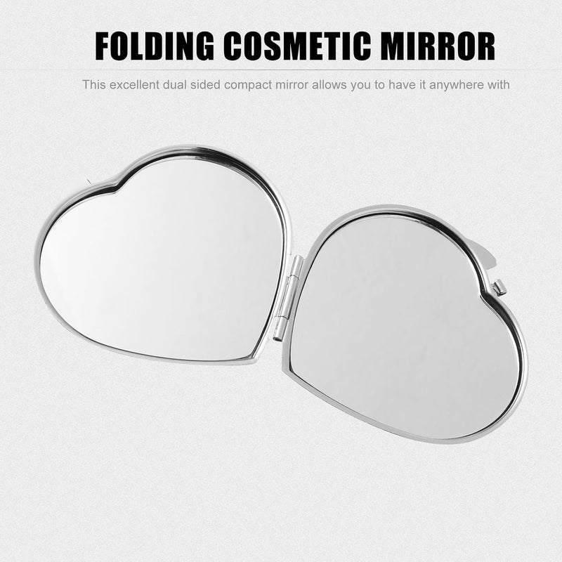 Heart-Shaped Compact Mirror Double-Sided Foldable Travel Pocket Makeup Mirror Portable Handheld for Women on The Go - Image 5