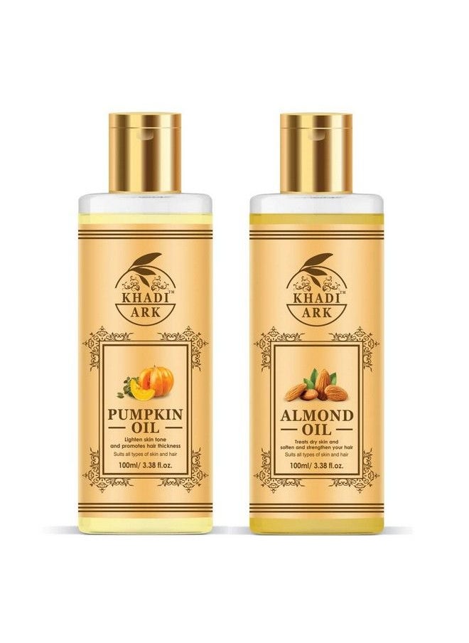KHADI ARK - Pumpkin Oil And Almond Oil For Skin Hair & Baby Care (Pack Of 2 100 Ml Each) - Image 1