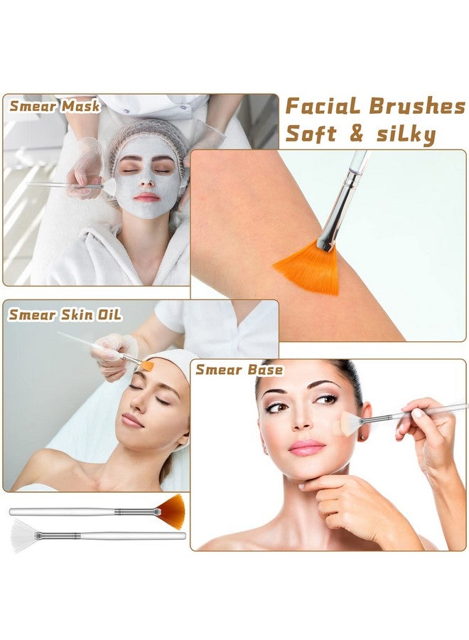 Skyley 4 Pcs Spa Facial Headband Makeup Head Wrap Adjustable Towel With 30 Pcs Compressed Facial Sponges 4 Pcs Facial Mask Fan Brushes For Facial Esthetician Supplies (Yellow White Orange) - Image 5
