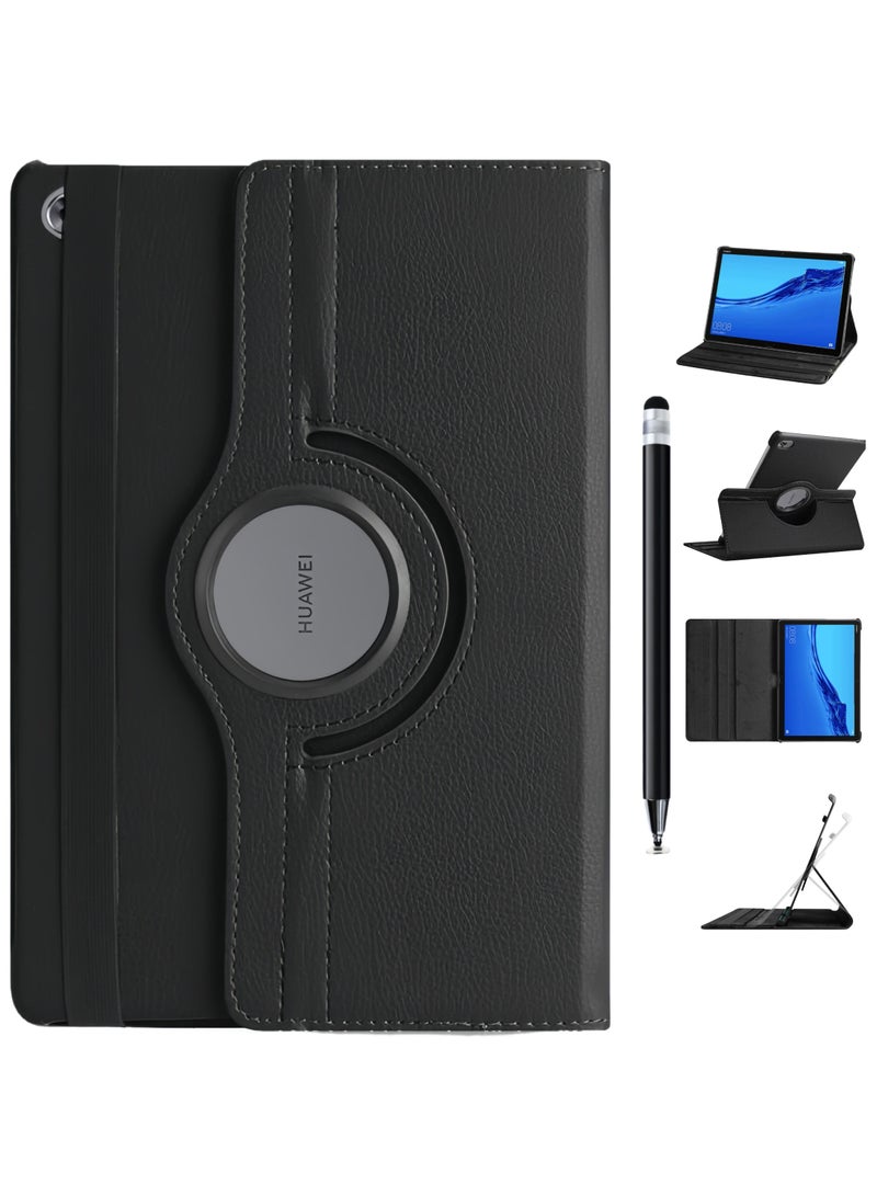 غطاء الوجه الواقي لـ Huawei MediaPad M5 Lite 10.1 بوصة ، أسود (مع قلم السعة مزدوج الرأسين) - Image 1