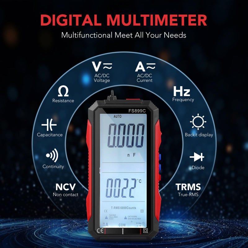 Digital Multimeter Pen Style Voltmeter Ammeter Electrical Tester Large Screen Auto Ranging - Image 4