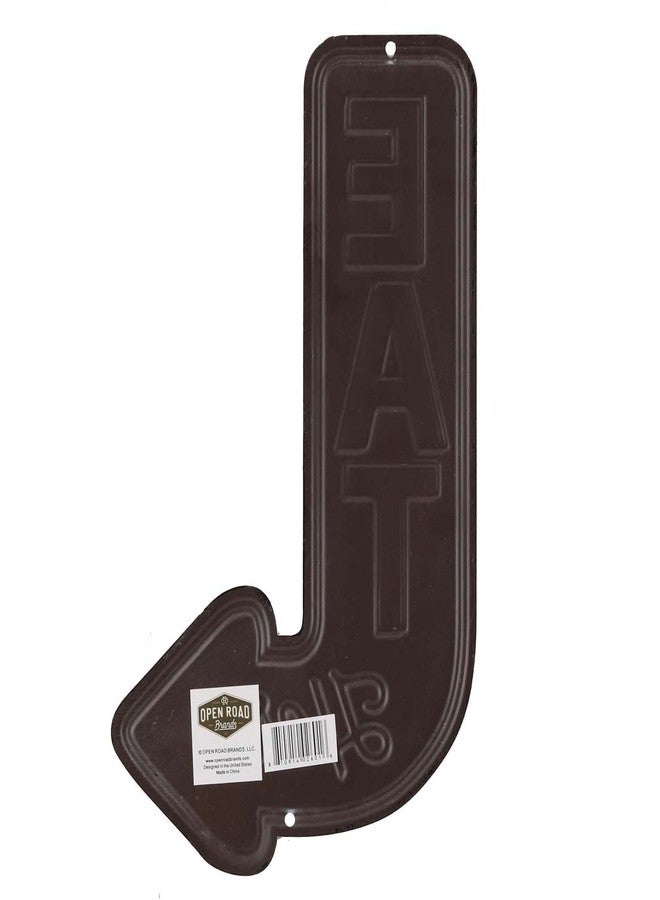 Open Road Brands Eat Here Arrow Embossed Metal Sign - Vintage Diner Sign for Kitchen or Man Cave - Image 3