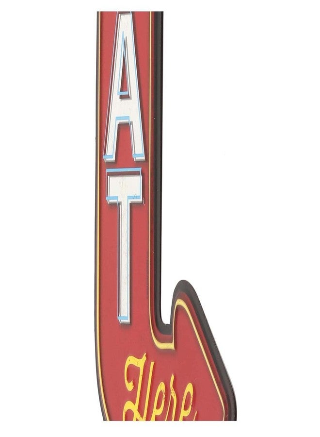 Open Road Brands Eat Here Arrow Embossed Metal Sign - Vintage Diner Sign for Kitchen or Man Cave - Image 5