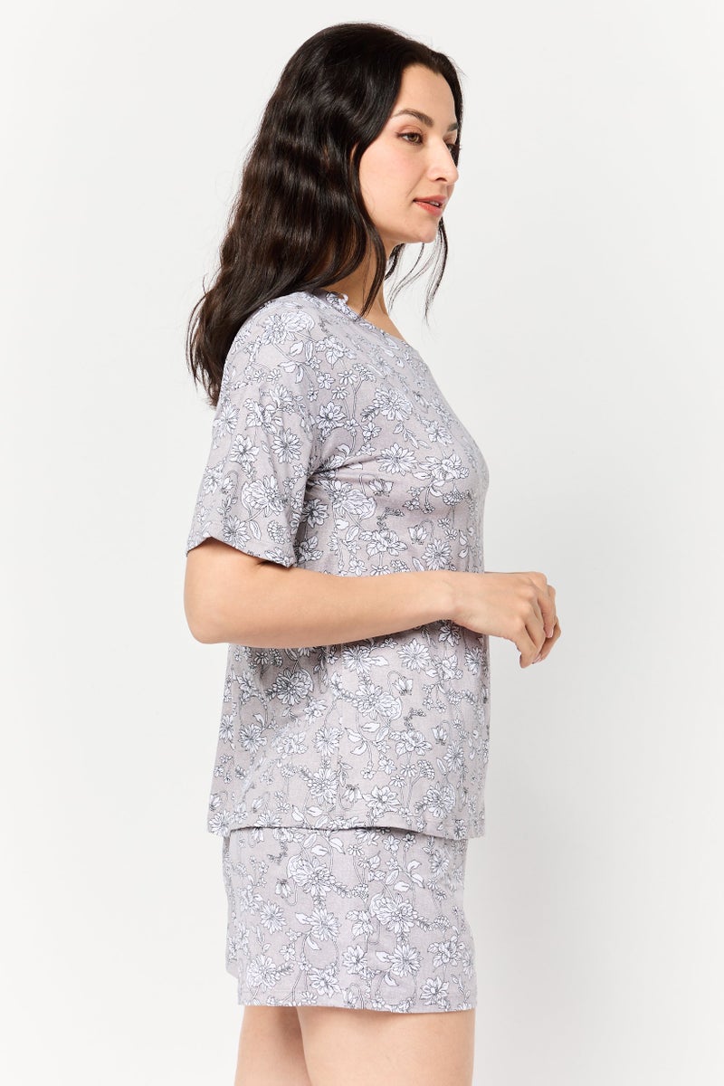 Jones New York طقم بيجاما مكون من قطعتين للنساء، رمادي - Image 4