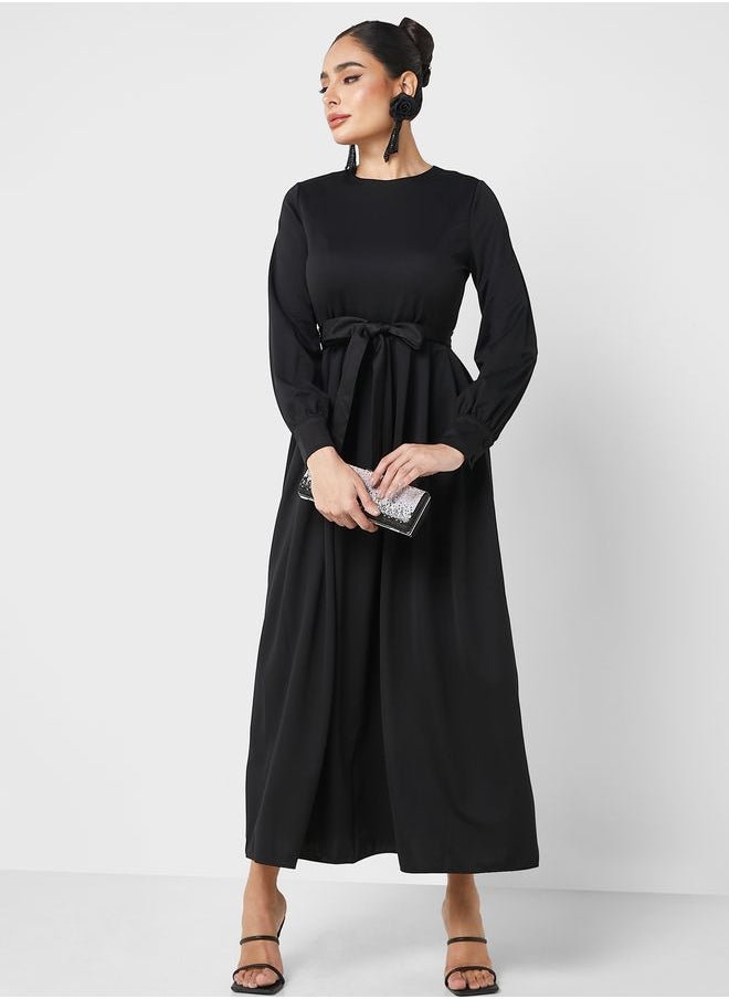 Refka by modanisa - Belted Long Sleeve Dress - Image 1