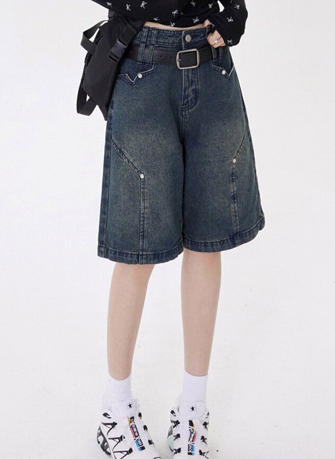 YUNIQEE Washed Loose Fit High-Rise Denim Shorts for Women - Image 3