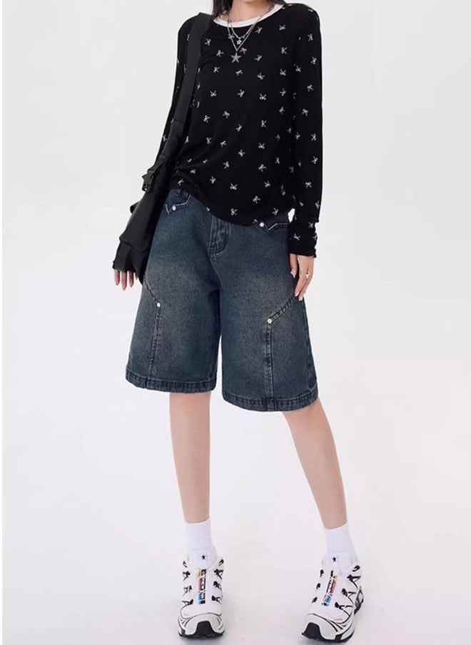 YUNIQEE Washed Loose Fit High-Rise Denim Shorts for Women - Image 5
