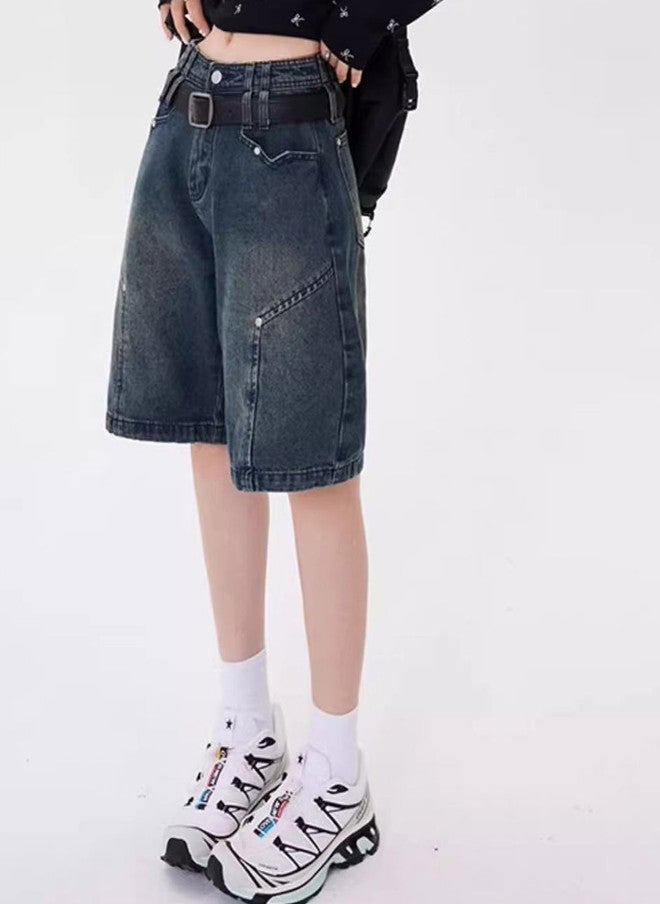 YUNIQEE Washed Loose Fit High-Rise Denim Shorts for Women - Image 2