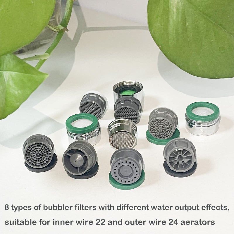 BOETOADG Faucet Aerator 2.2 GPM Plugin Restrictor Replacement Parts For Bathroom or Kitchen Plug-In Aerator (8 Sets With Gasket) - Image 4