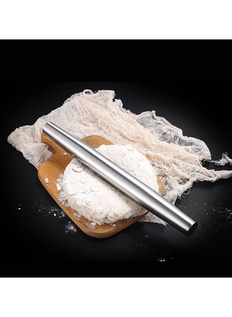 DubaiGallery 304 Stainless Steel Rolling Pin, Metal Rolling Pin, Anti-Rust Rolling Pin, Perfect Baking Accessories for Fondant, Pizza, Cakes, Pasta Dough and Short Dough  - Image 1