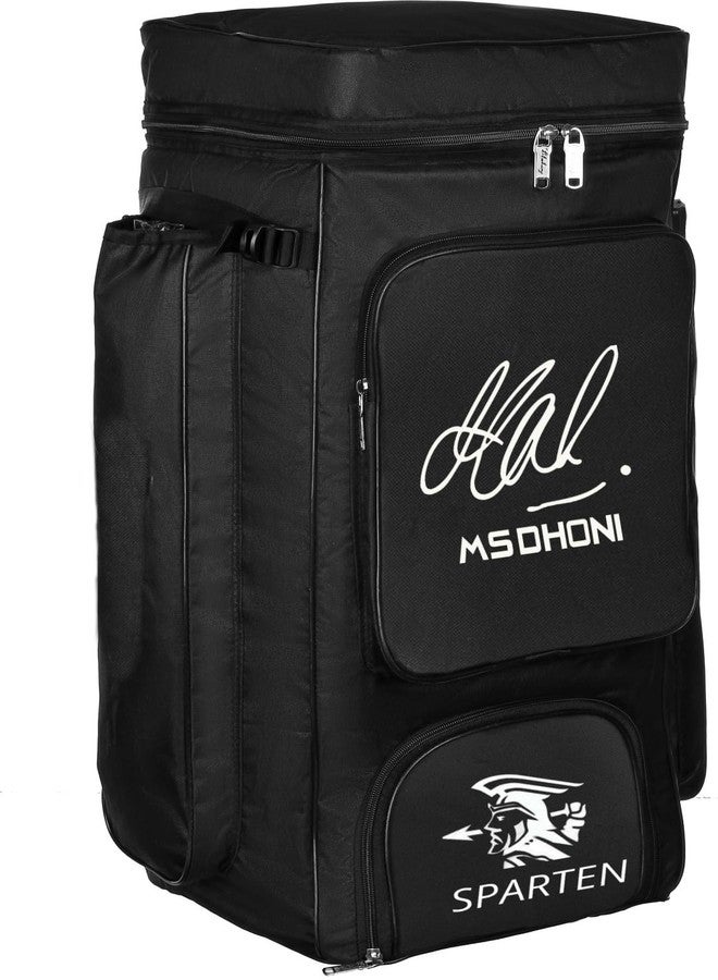 SPARTEN Nylon Cricket kit Bag Run Back Pack with Two Side Bat Pocket Cricket kit Bag,Code Black - Image 1