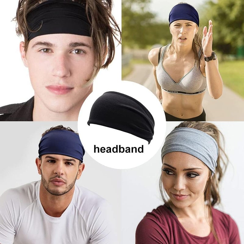 Khazna Headband 12 Pack Sweat Hair Bands for Women's Man's, Sport Workout Running Headwrap Non Slip Sweat Yoga Hair Wrap for Girls, Summer Moisture Wicking Hair Accessories - Image 5