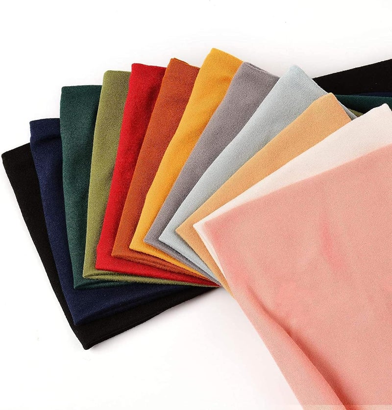 Khazna Headband 12 Pack Sweat Hair Bands for Women's Man's, Sport Workout Running Headwrap Non Slip Sweat Yoga Hair Wrap for Girls, Summer Moisture Wicking Hair Accessories - Image 2