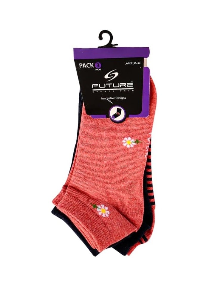 Future Future Socks Socket For Women Pack Of 3 Size 36-40 Multicolor  - Image 5