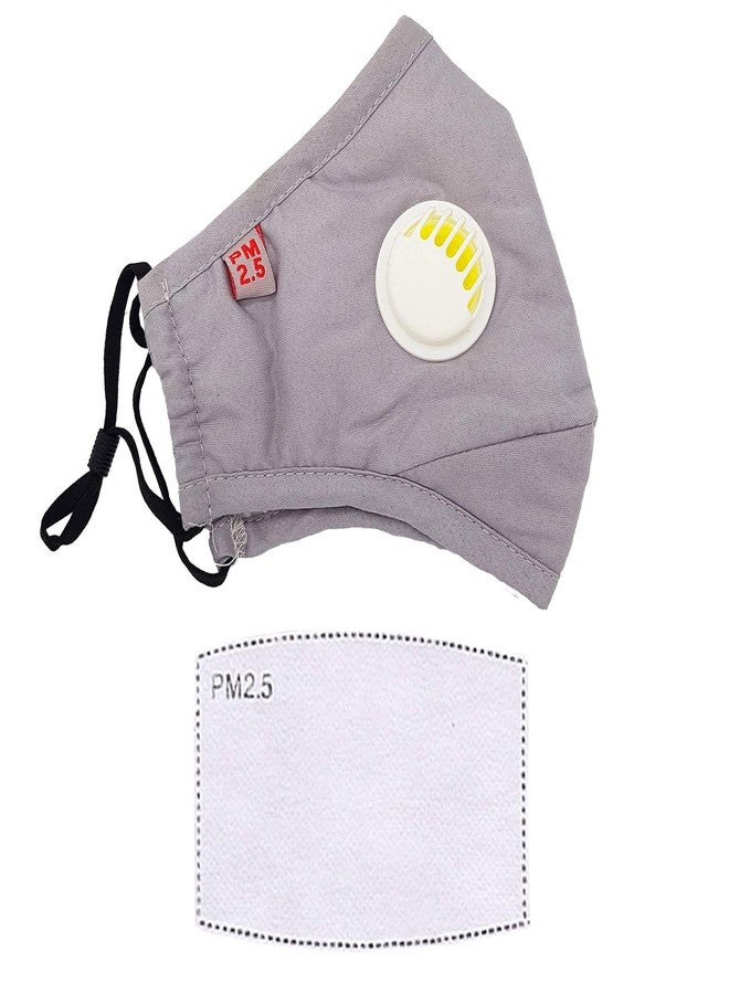 VRITRAZ Unisex Plain Black Print Pm 2.5 Anti Pollution Activated Carbon Dust Face Mask With Breathing Valve - Image 2