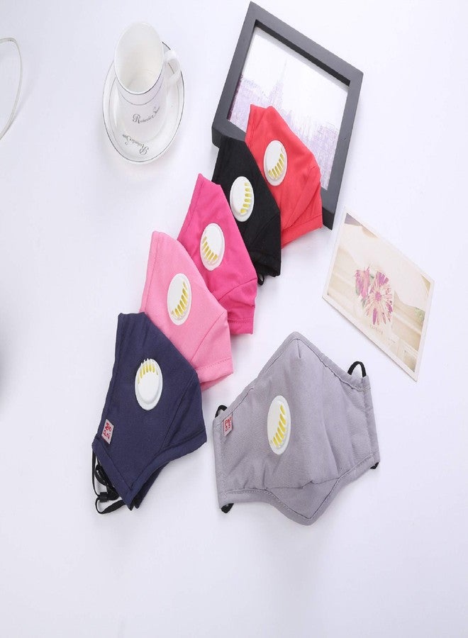 VRITRAZ Unisex Plain Black Print Pm 2.5 Anti Pollution Activated Carbon Dust Face Mask With Breathing Valve - Image 5