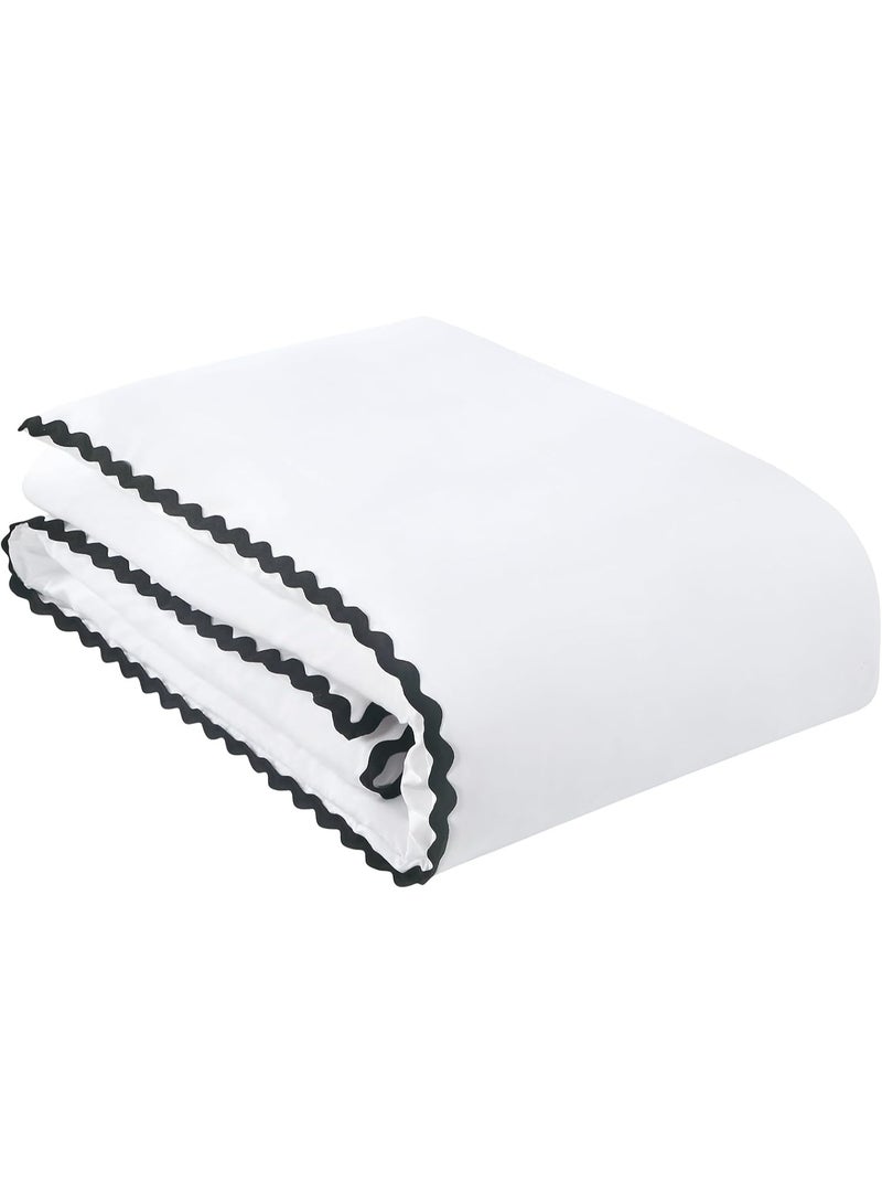 السرعوف الذهبية طقم سرير GOLD MANTIS Coastal Chic - لحاف ذو حافة صدفية، أغطية وسائد، ملاءة وملاءة - ألياف دقيقة ناعمة، راحة طوال المواسم، أبيض أنيق مع زخرفة متباينة - مقاس كوين - Image 3