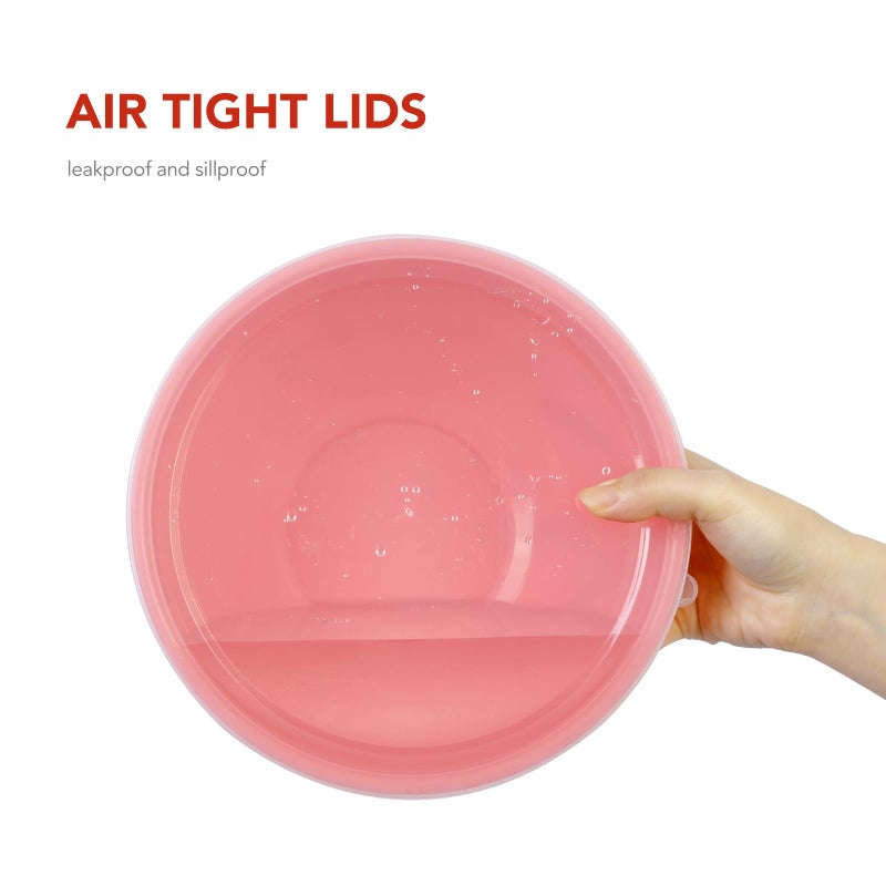 BoxedHome BPA Free Plastic Round Mixing Bowl with Lids, 12 Pack Nesting Bowls with Lids Set, Microwave and Dishwasher Safe Prep & Serving Bowls Great for Mixing, Baking, Serving (Pink, 12pcs) - Image 4