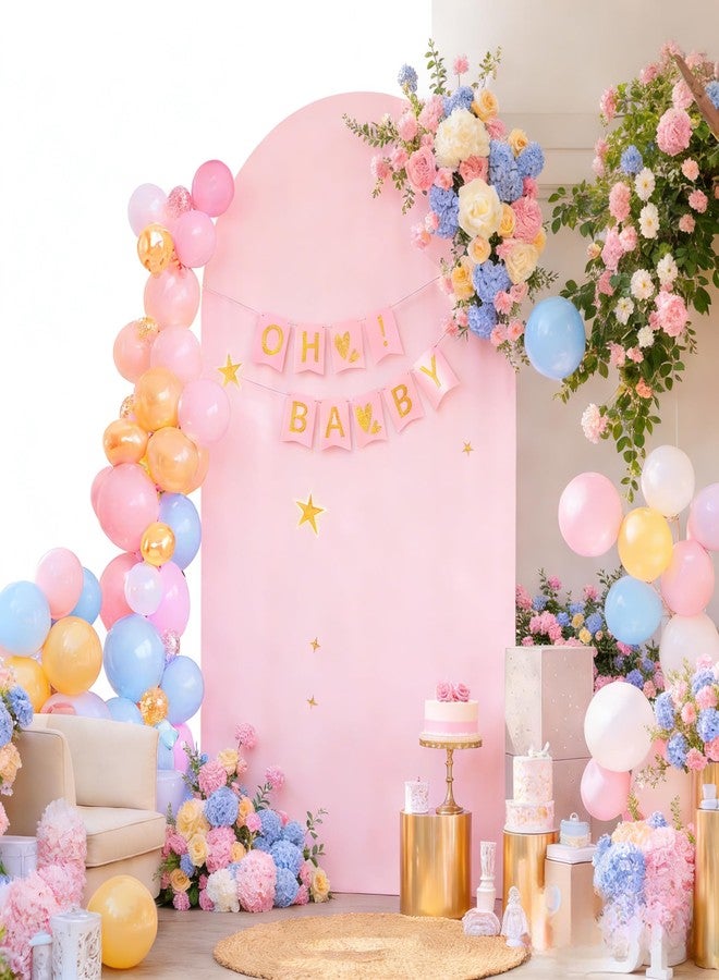 Shillance 6.6FT Pink Wedding Arch Backdrop Cover Spandex Fitted Arch Covers Stretchy Backdrop Round Top Chiara Backdrop Cover for Birthday Party Ceremony Banquet Decoration - Image 2